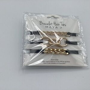Maya J Jewelry: Bracelet Hair Ties in Goldtone Set of 3
